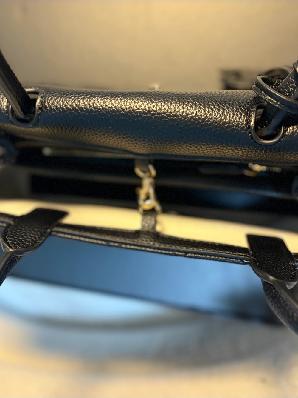 CHANEL Black Quilted Top-Handle Shoulder Bag with CC Charm - Picture 5 of 5